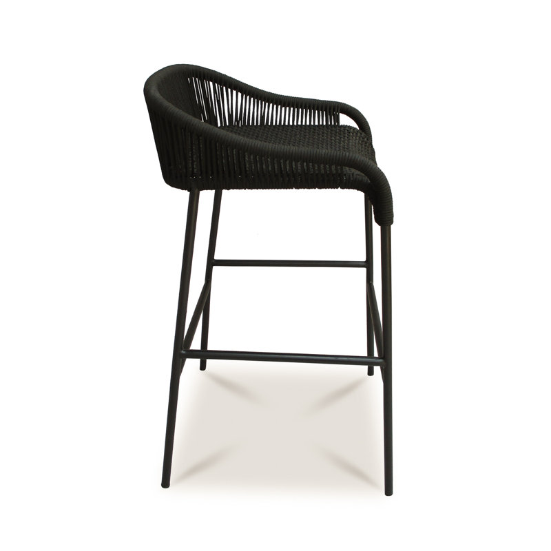Belmont Powder Coated Aluminum Stool, Black, 24" H