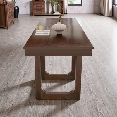 Extendable Farmhouse Dining Table 60"-78", Solid Wood Expandable Table For 4-8 Guests