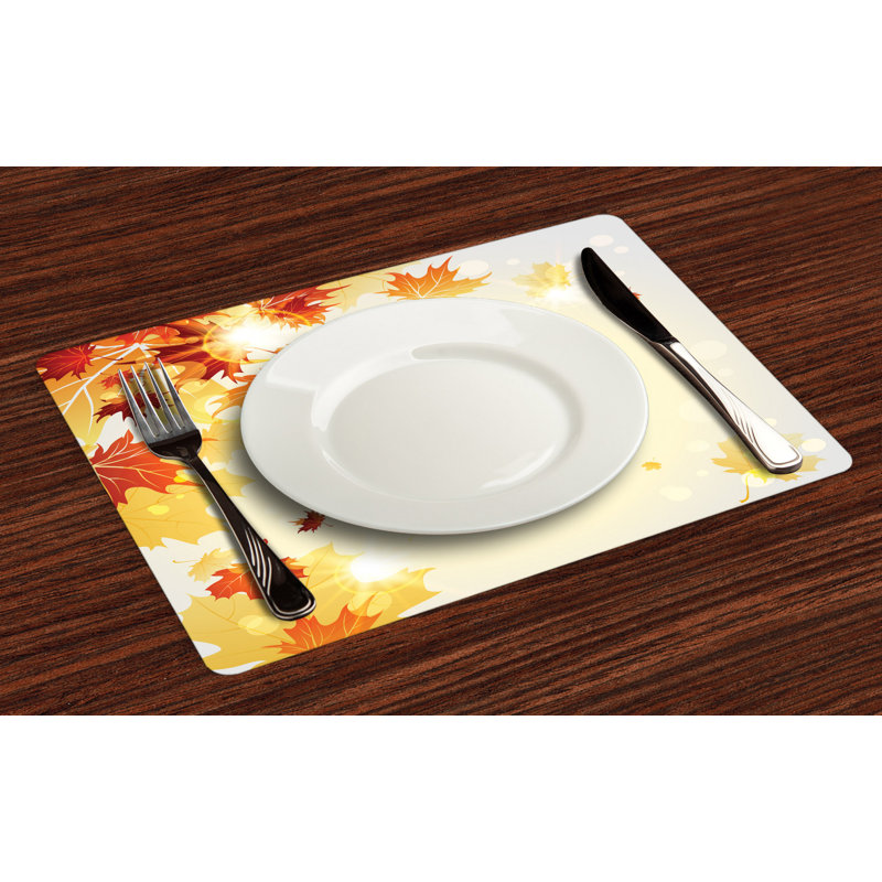 Ashtun Autumn Flying Maple Leaves Placemat