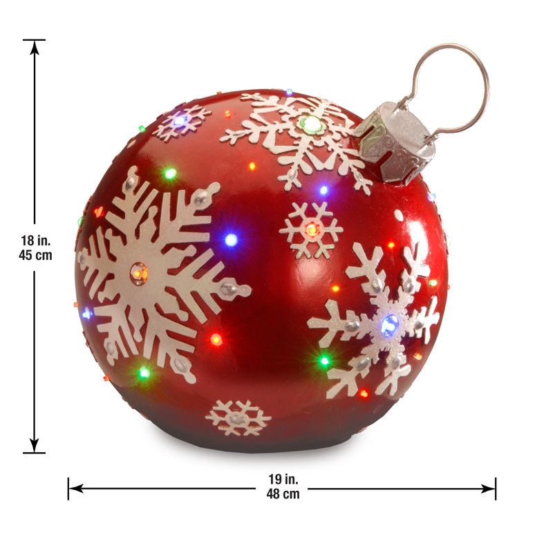 Décoration de boule pré-éclairée de 18 po par The Holiday Aisle®
