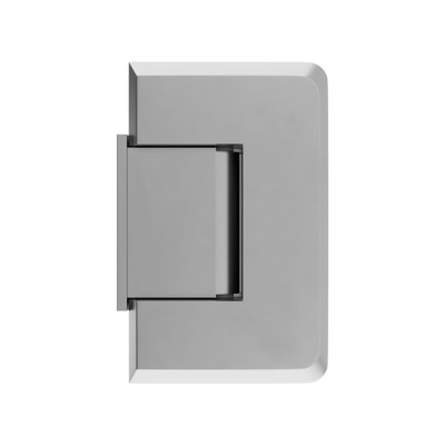 Adjustable Glass To Wall Mount Hinge With Offset Back Plate 3/8" and 1/2" Glazing Thickness Satin Finish