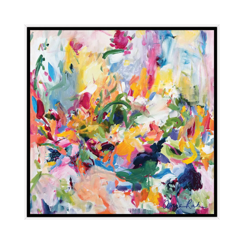 «In The Springtime» par Amira Rahim, impression abstraite, Toile encadrée, H 18 po x l 18 po x 1,5 po, Blanc