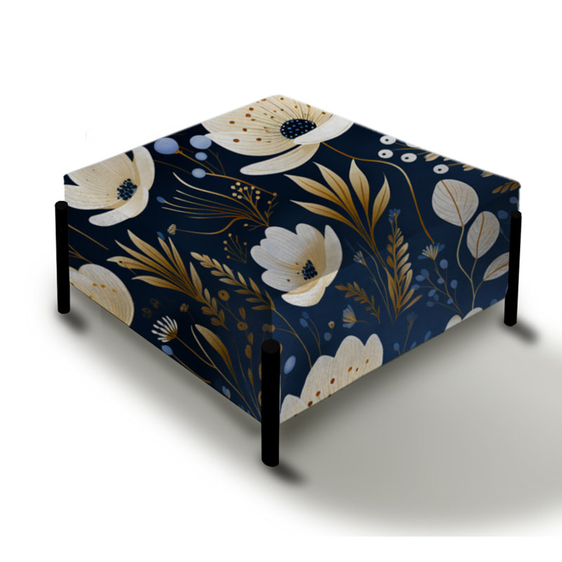 Artistic Essence Floral Motif III - Grand repose-pieds carré floral