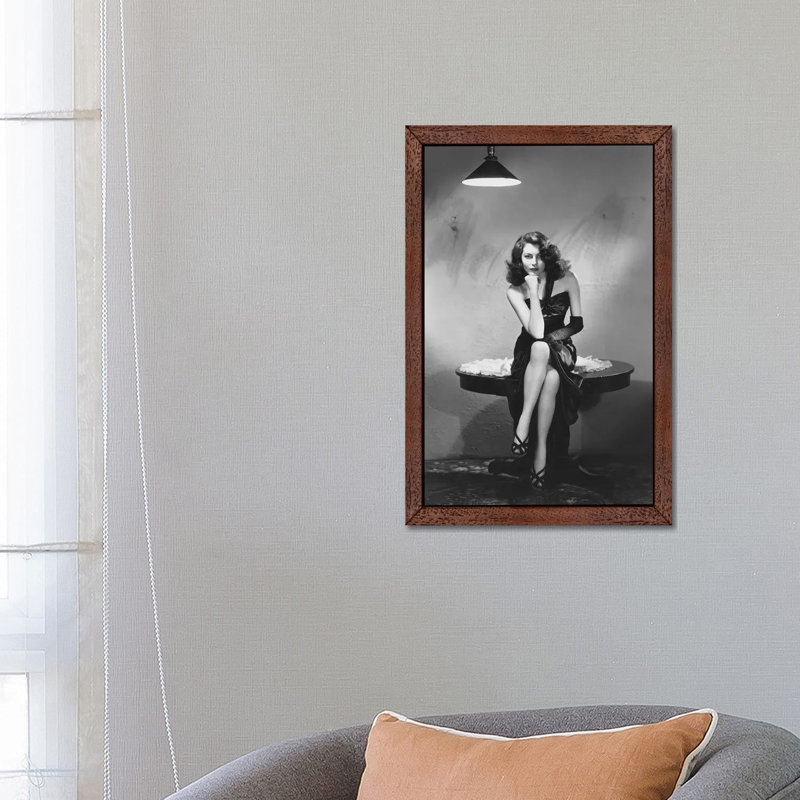 Ava Gardner by Rue Des Archives - Floater Frame Print on Canvas, 66.04 cm H x 45.72 cm W, Brown Framed