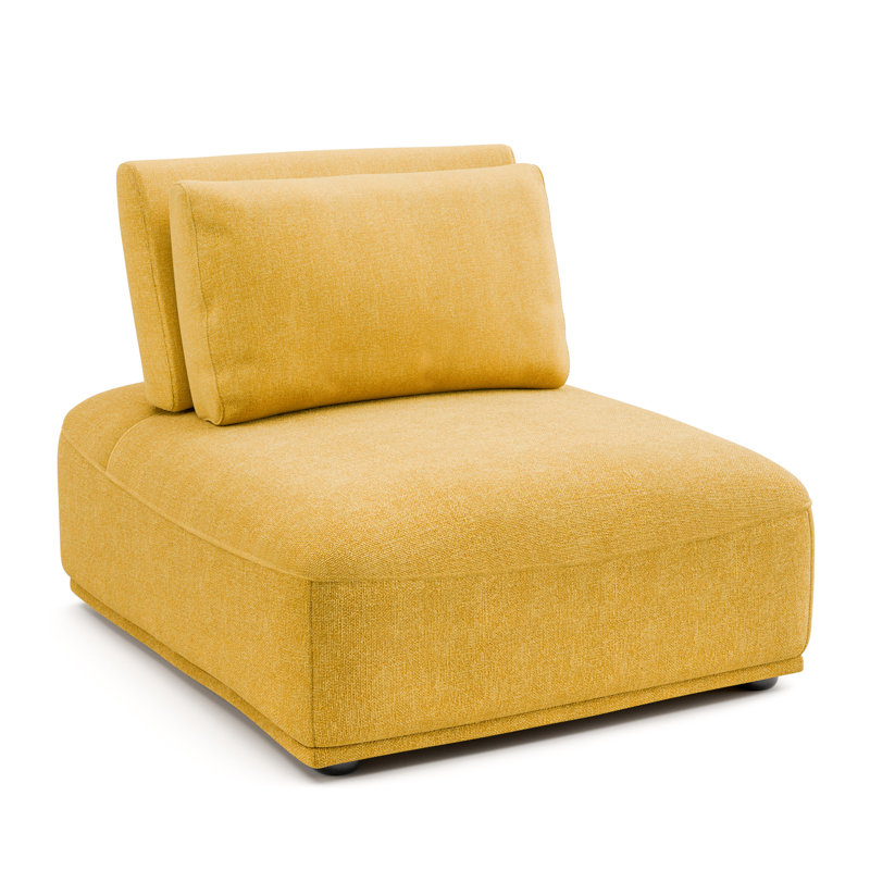 Canapé modulaire 5 pièces Aukeem, Polyester jaune