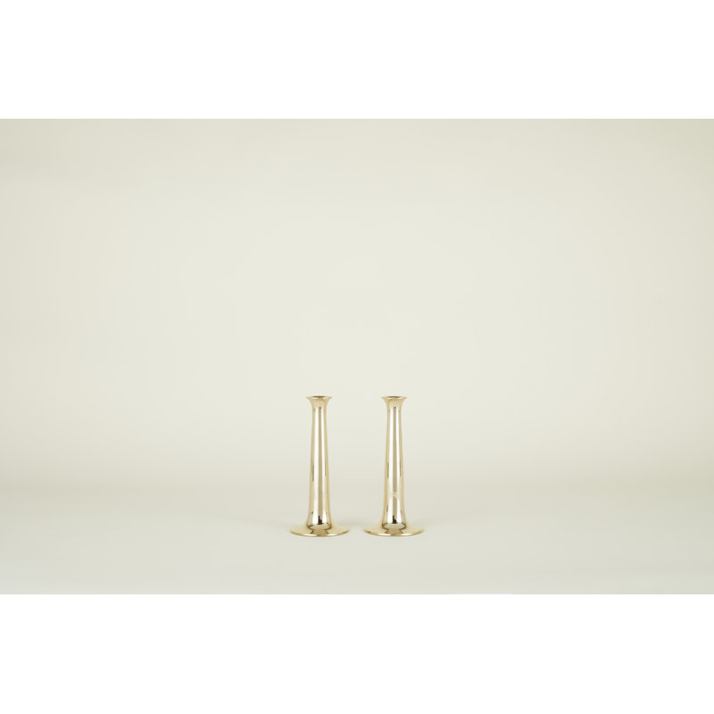 Candlestick, Brass, 9" H x 4" W x 4" D