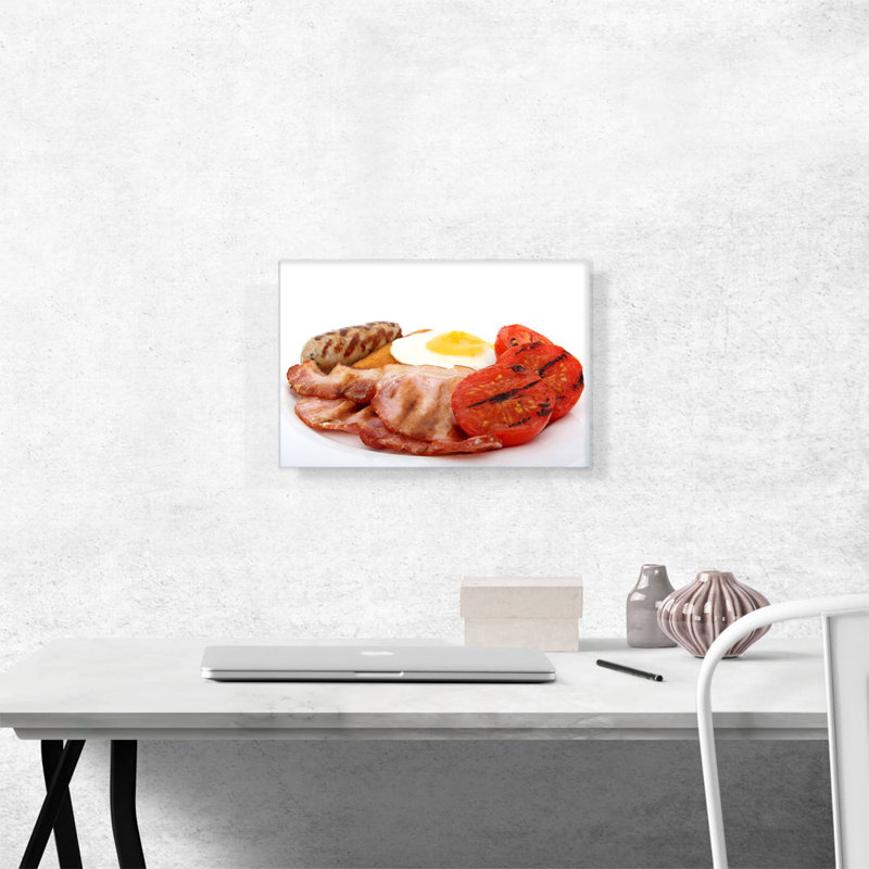 «Sausage, Eggs, Bacon and Tomato Petit déjeuner restaurant», reproduction de photo sur toile tendue