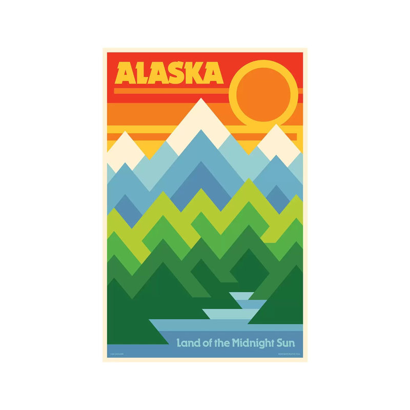 «Alaska Retro Travel» par Jim Zahniser, impression sur toile tendue, H 26 po x l 18 po x 1,5 po