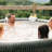 MSpa Round Inflatable Bubble Spa Hot Tub with LED Lights