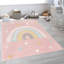 Tapis pour enfants avec arc-en-ciel et cœurs pour chambre de bébé aux couleurs pastel-114569684-82997785