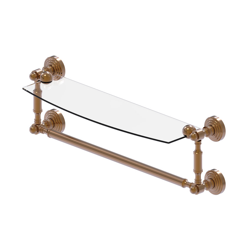 Beresford Bracket Shelf with Towel Bar, 5" H x 22.2" W x 6.1" D, Brushed Bronze