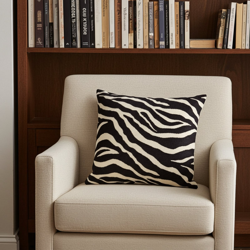 Raven Palm Square Indoor/Outdoor Pillow Cover & Insert, 20" x 20"