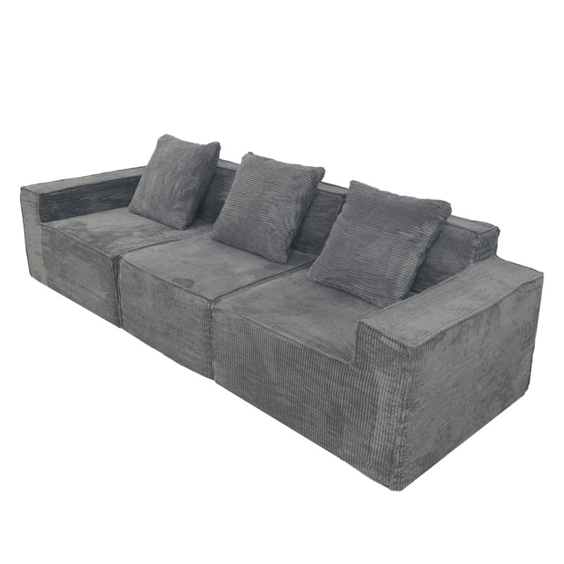 Canapé modulaire convertible 3 places Modern, Dark Grey