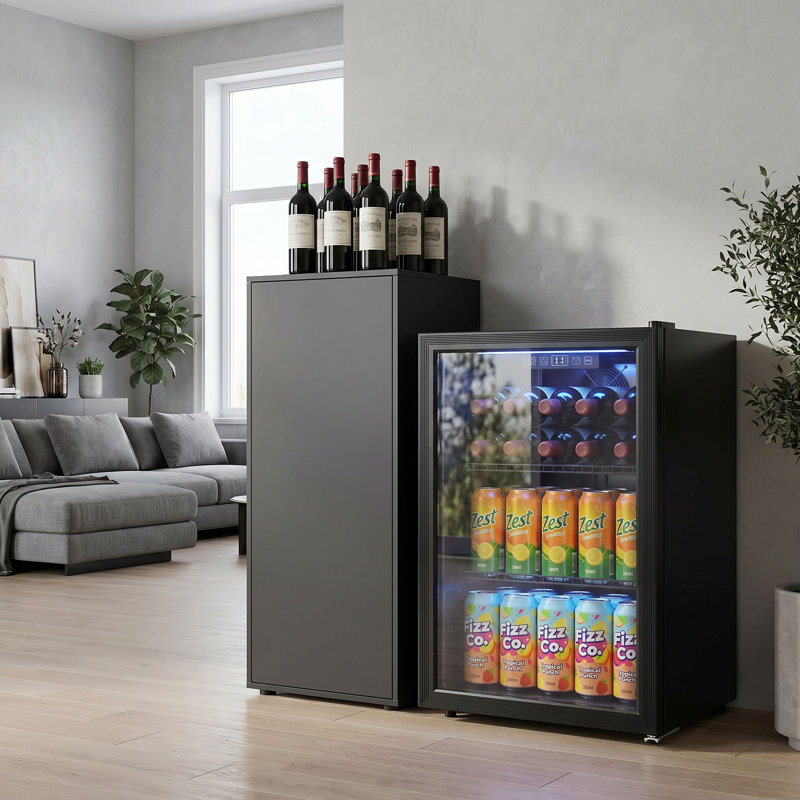 Réfrigérateur à boissons de 2,4 pieds cubes, refroidisseur à boissons 70 bouteilles pour le vin