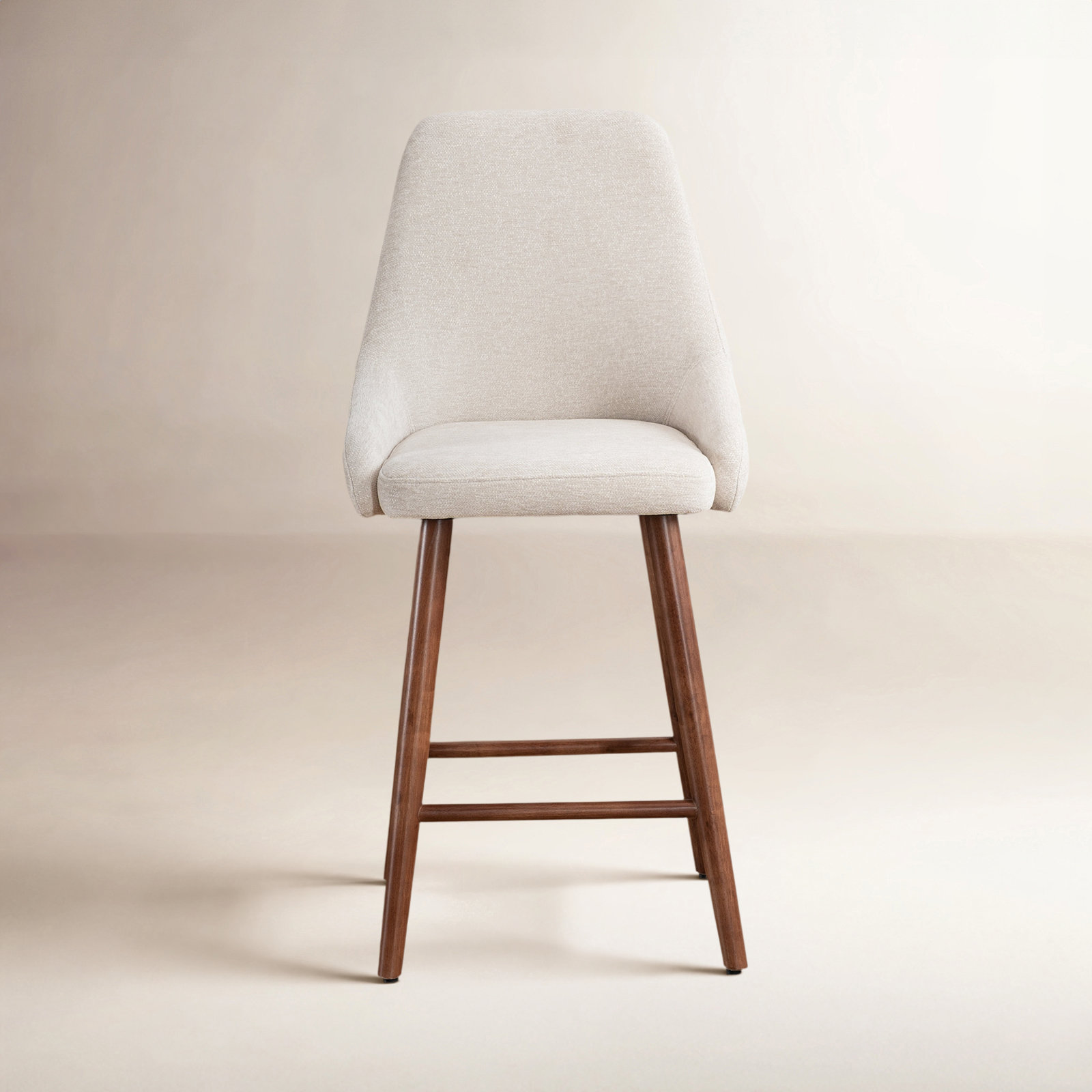 Stoke Upholstered Bar Stool,  Beige Chenille