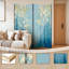 Cloison pliante 4 panneaux paravent Royal Teal-133671335-133671337