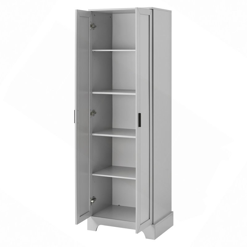 Armoire de rangement avec deux portes pour salle de bain, bureau, tablette réglable, panneau de fibres à densité moyenne