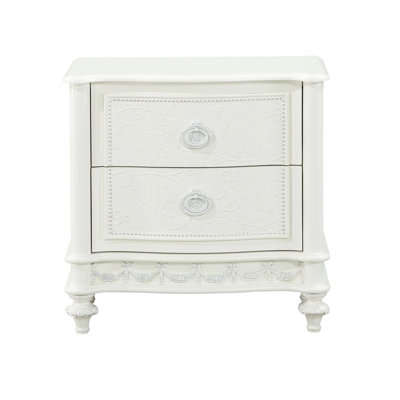Dorothy Ivory Finish Nightstand W/2 Drawers