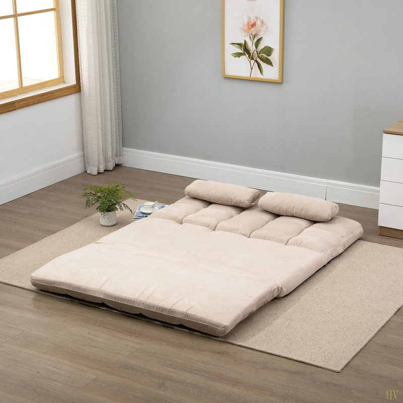 Canapé convertible, canapé-lit pliant, chaise longue d'invité avec 2 coussins, dossier réglable et appui-tête, L 51,25 po