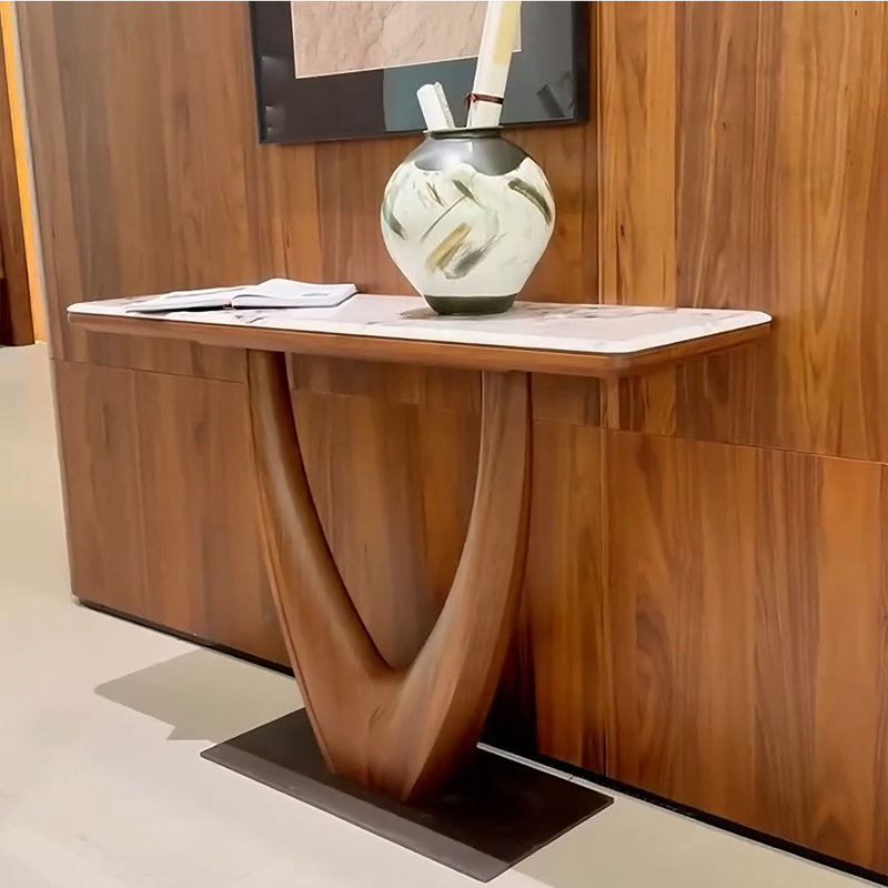 Modern simple sintered stone console table., 35.4"H x 62.9" W x 15.7" D