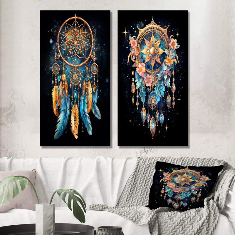 Dreamcatcher Dreams Interceptor "Dreamcatcher Dreams Interceptor" 2 - pièces sur, H 32 po x l 32 po, Toile tendue