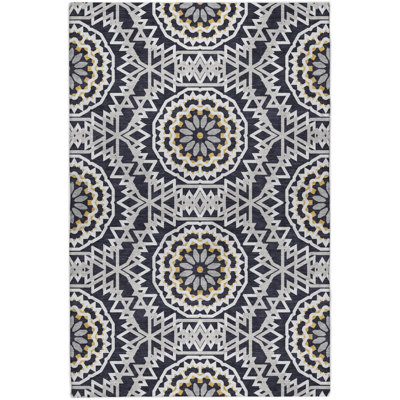 Premium Machine Washable Dream Shag ADS619 Circles Rug
