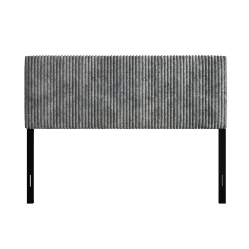 Romney Queen Upholstered Headboard, Gray, Queen