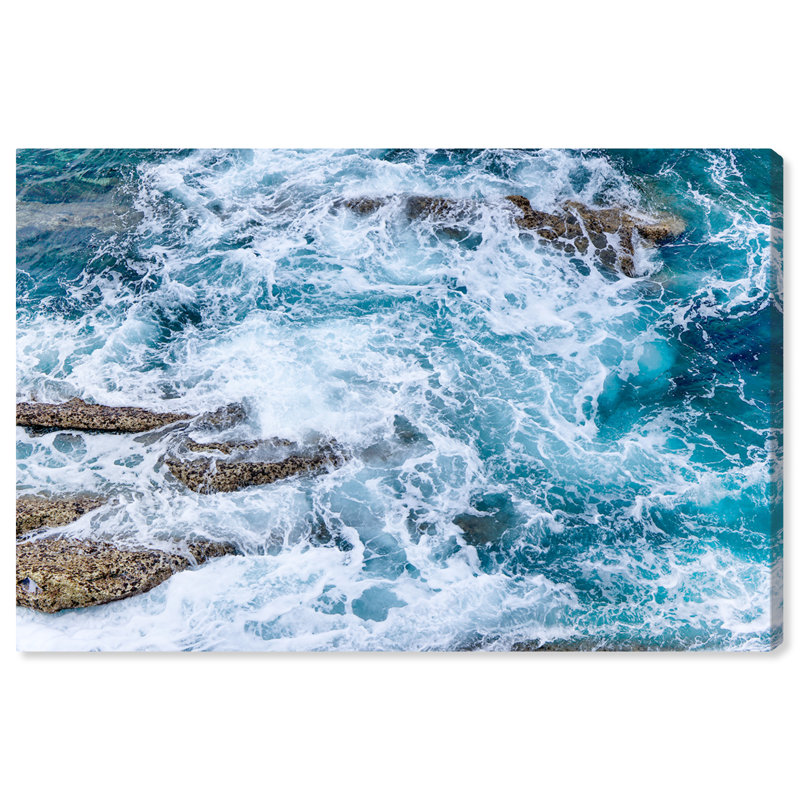 Mermaid Water Coastal - impression d'art graphique, Toile tendue, H 30 po x l 45 po x 1,5 po
