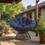Fauteuil ergonomique Papasan en osier avec coussin épais, pivotant à 360 °, pour une utilisation à l'extérieur-1484342162