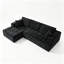 Canapé modulaire en L 108 po en chenille noir de 108 po, canapé à compression 4 places avec méridienne gauche, porte-gobelets et poches latérales, canapé rembourré sans assemblage pour salon-133674693-133674695