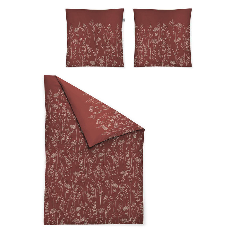 Cotton Modern Contemporary Duvet Cover Set, 155 x 220cm Duvet Cover + 1 Pillowcase (80 x 90), Red