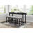 4pc Counter Height Dining Set Black Finish Counter Height Table w Drawer Built-in USB Ports Power Outlets and 3 Stools Casual Dining Furniture