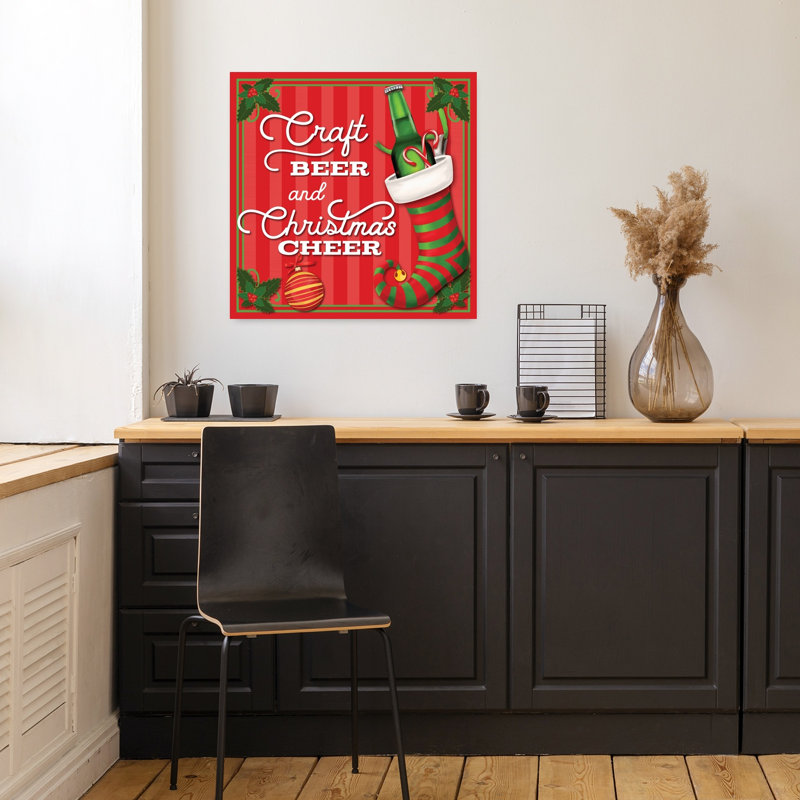 Bière artisanale et art de Noël contemporain, H 18 po x l 18 po