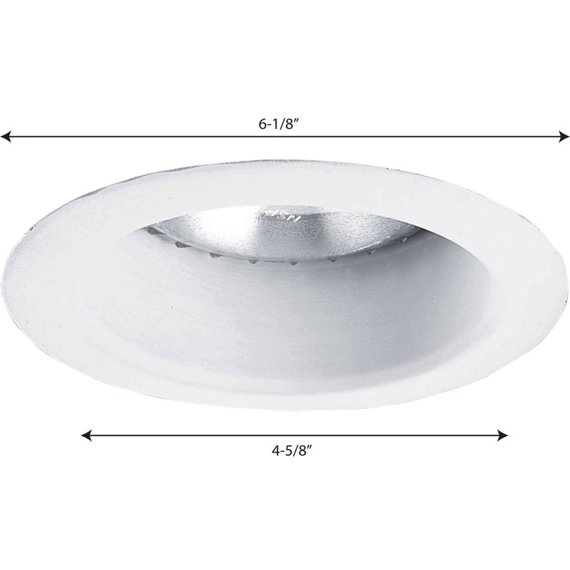 White Aluminum 5" Recessed Shower Light Trim