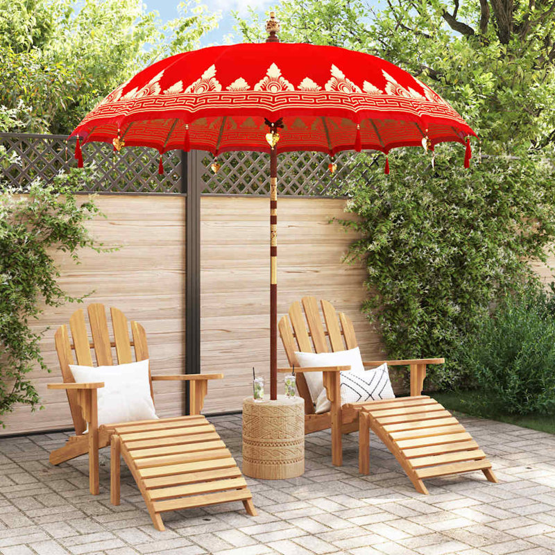 Beach Parasol, Red Abstract, 260cm H x 215cm W x 215cm D