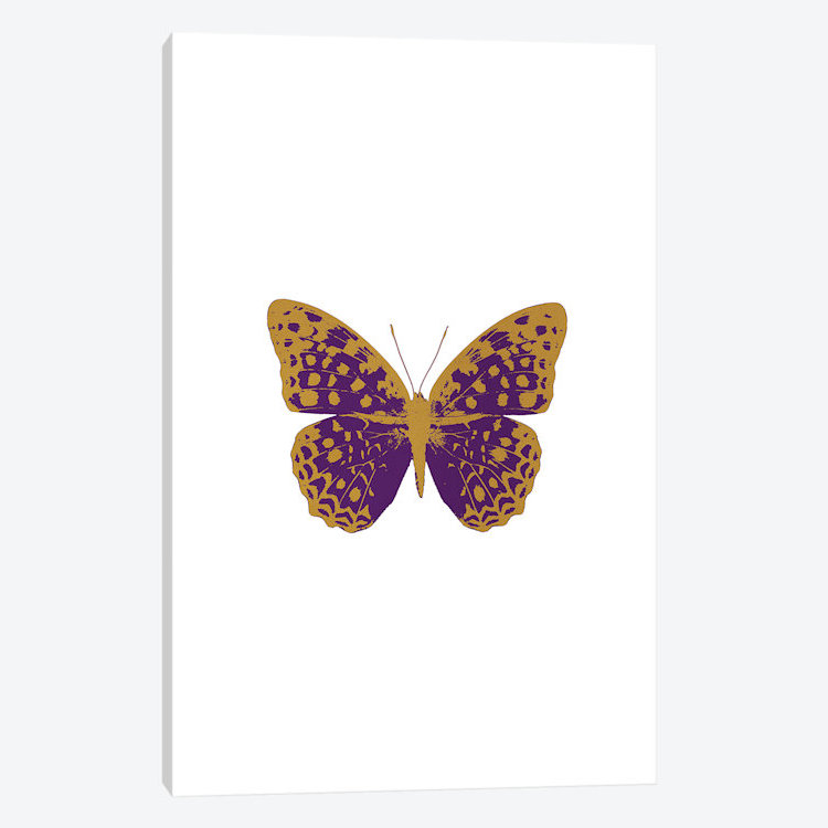 Papillon mauve par Orara Studio - Giclée sur toile tendue avec châssis, H 18 po x l 12 po x P 1,5 po, Toile tendue