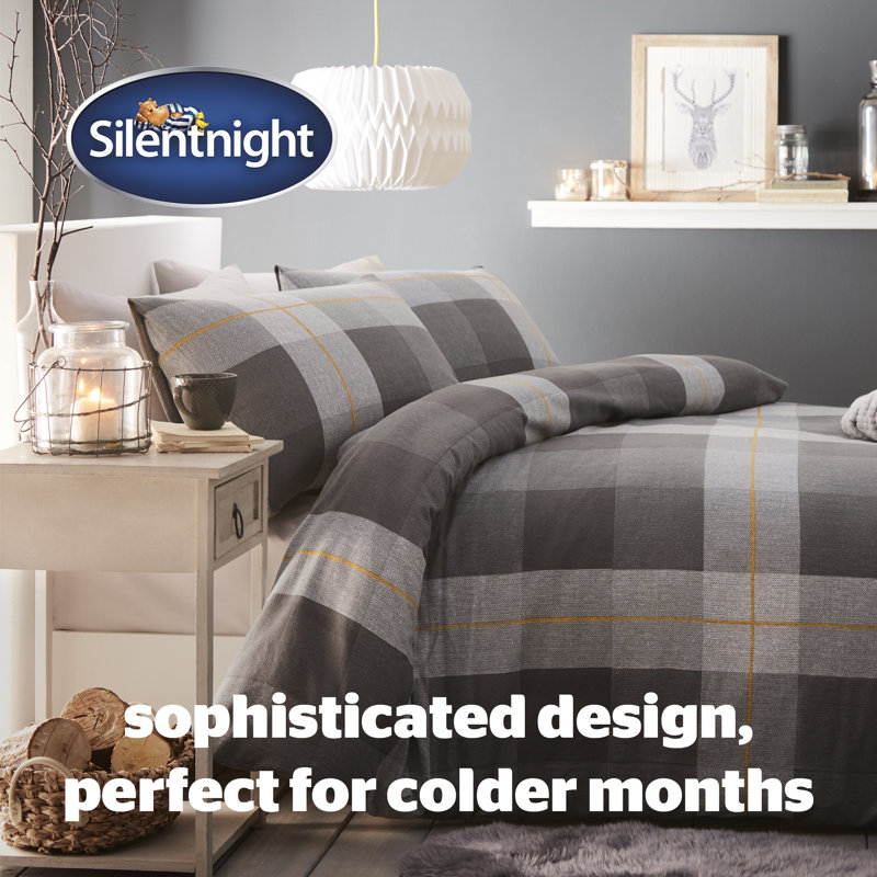 Silentnight Classic Check Duvet Set, Double - 2 Pillowcases (45 x 80 cm)
