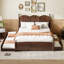 Queen Size Platform Bed With 2 Spacious Drawers And Twin XL Trundle, Maximizing Space And Style