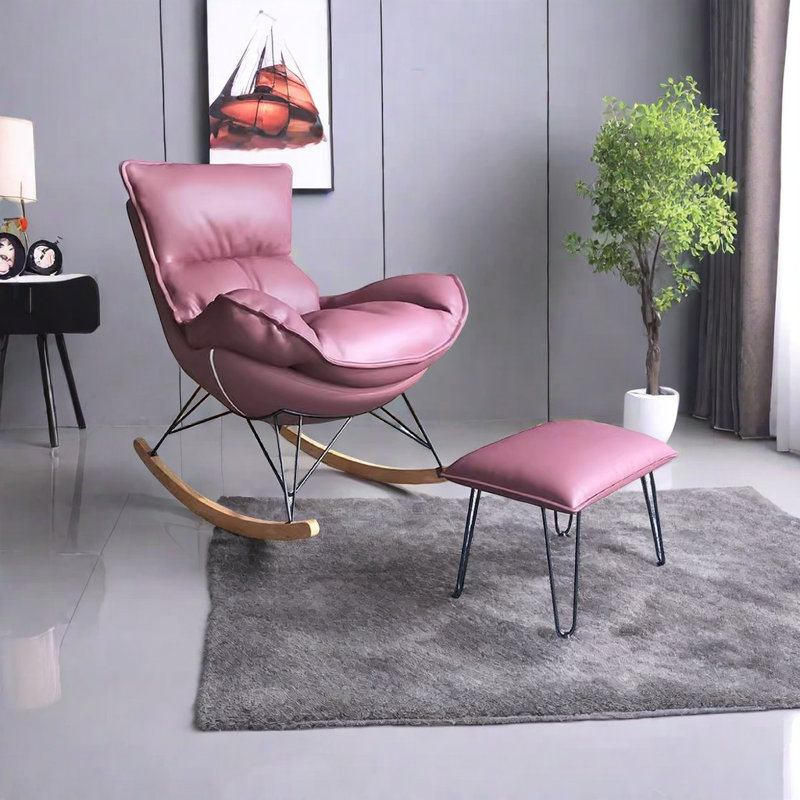Chaise berçante légère et luxueuse, Rose