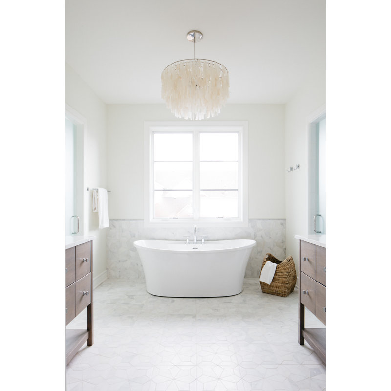 Breanne 66'' L Freestanding Soaking Bathtub, Polished Chrome