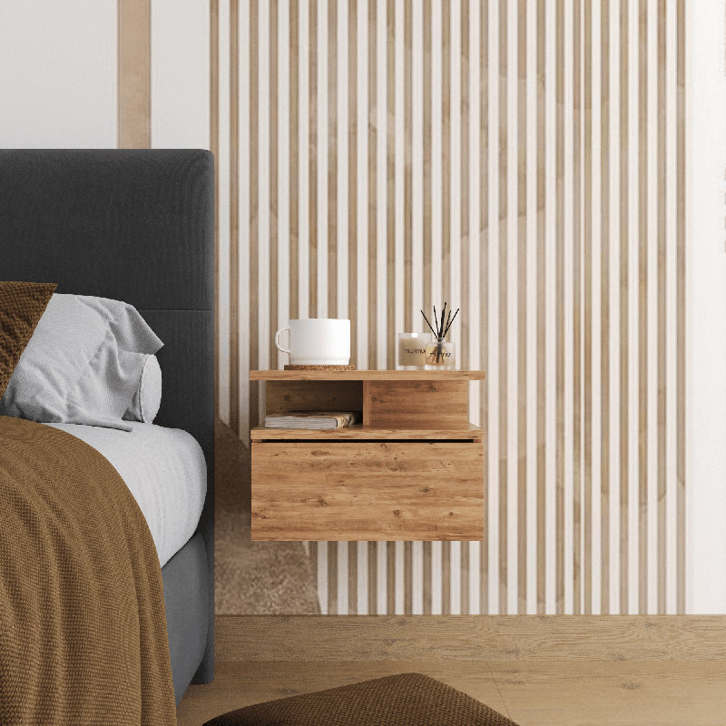45 cm W Bedside Table, Atlantic Pine