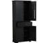 Armoire de rangement réglable pour salle de bain avec portes et tiroir en noir - Tablette, tablette, dispositif de basculement pour-308923012