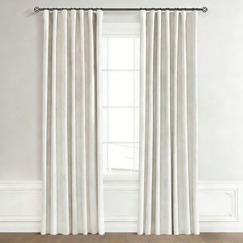 Linen Blackout Curtains, Light Blocking, 96 Inch Long, For Sliding Door, 2 Panels, 52X96 Inch, Natural Beige