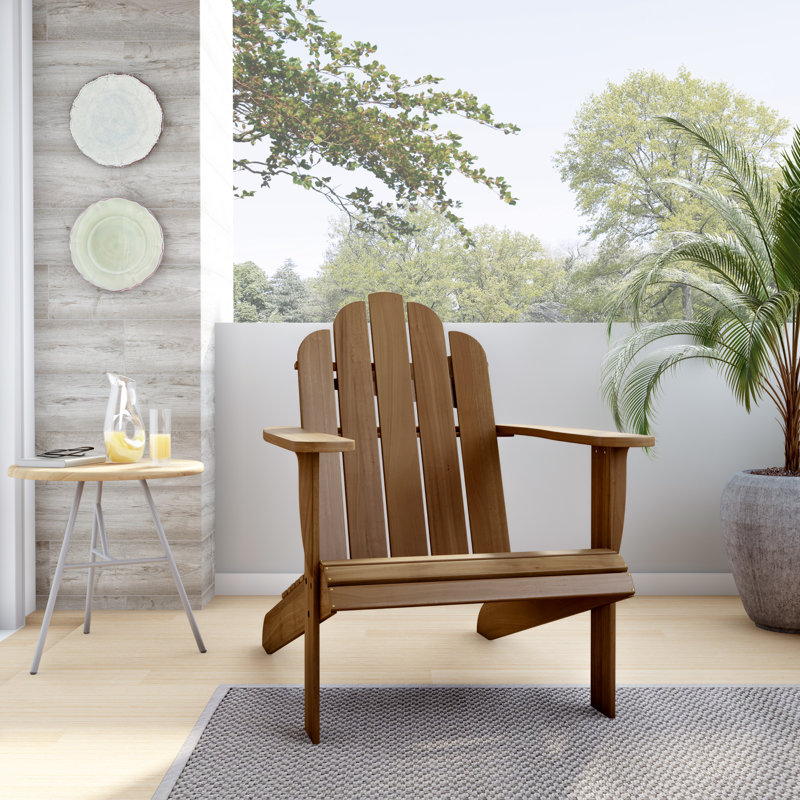 Chaise Adirondack en bois massif Langport, Teck
