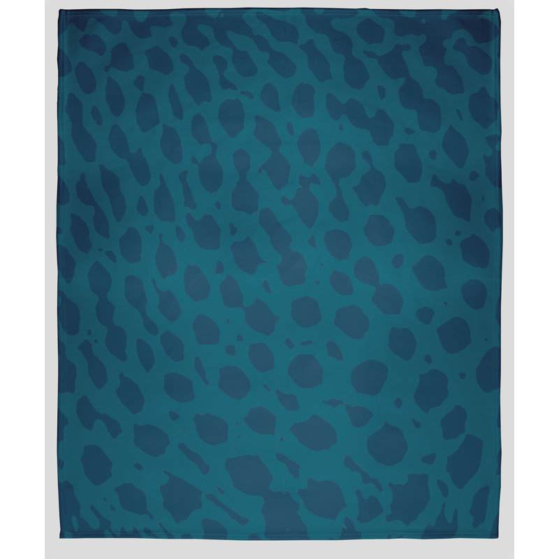 Couverture polaire à motif léopard, Bleu sarcelle, L 50 po x L 60 po