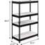 Bibliothèque rectangulaire à 4 tablettes en noir et naturel pour présenter 4 objets de décoration de bureau avec tablettes réglables