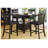 Dark Cherry Counter Height Dining Table with Extension Leaf and Storage Base