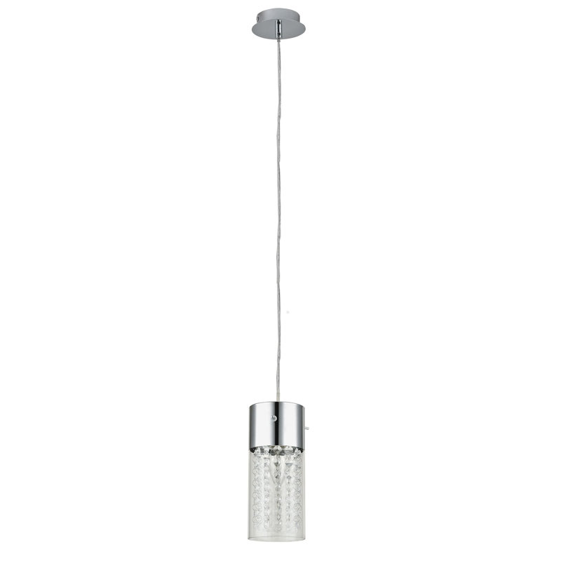 Fryda 1 - Light Silver Cylinder Pendant