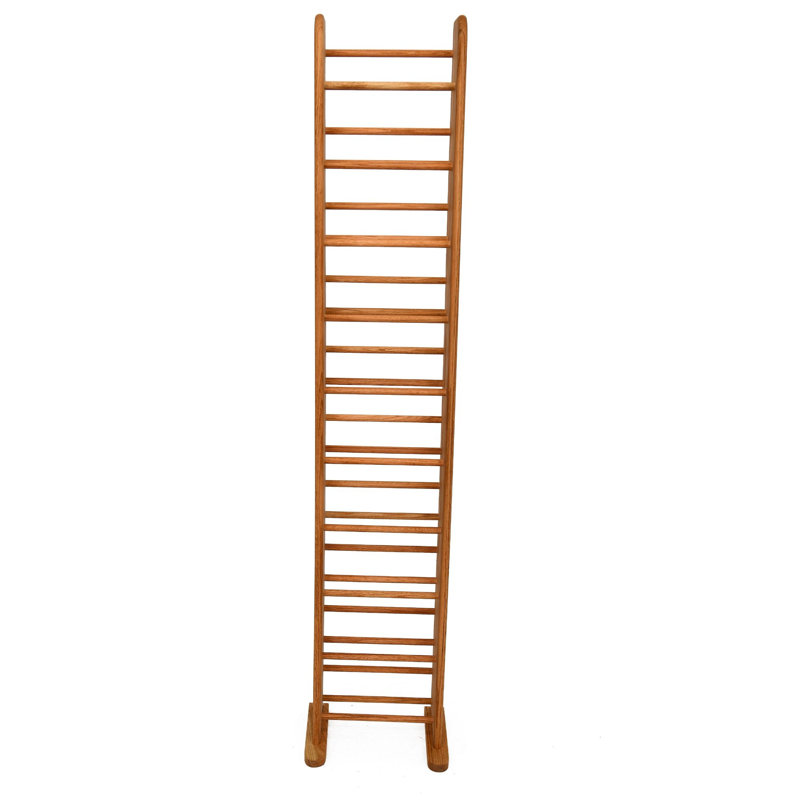 Support à CD en bois à chevilles - Série 04, Naturel, H 66,5 po x l 12,5 po x P 7,25 po