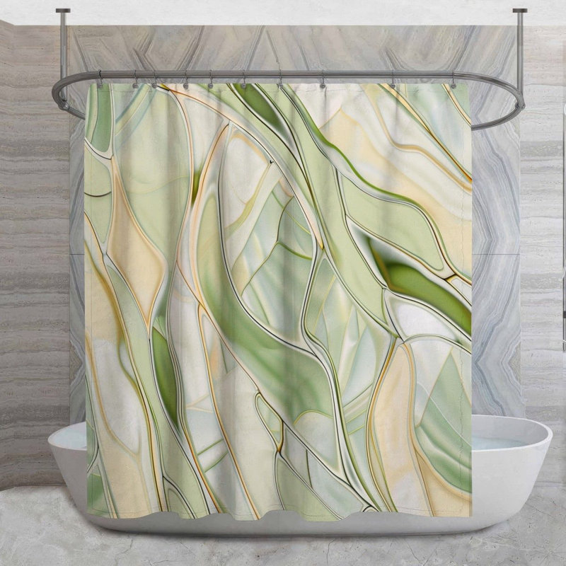 Rideau de douche à motif torsadé - motif de salle de bain, H 73 po x l 70 po